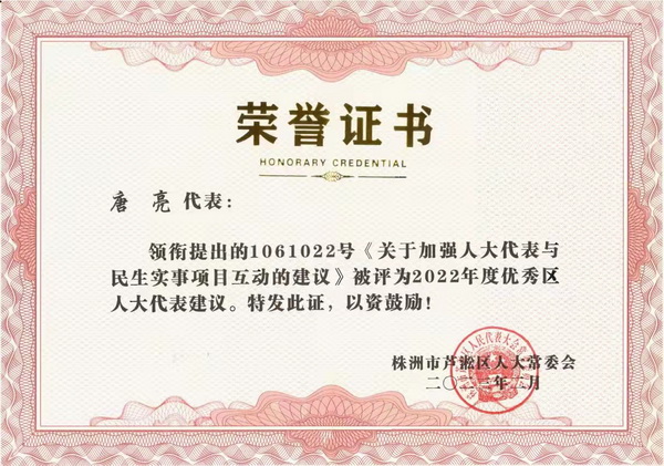 【喜报】株洲民革党员唐亮荣获株洲市芦淞区第六届人大代表履职积极分子称号 (1).jpg
